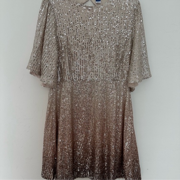 Sequin Dress in Gold and Brown Ombre - Picture 4 of 9